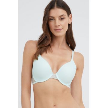 Dkny sutien culoarea verde, neted