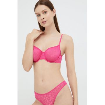 Dkny sutien culoarea roz, dantela, neted