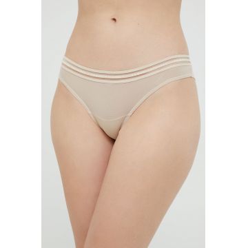 Armani Exchange chiloti brazilieni culoarea bej, transparent