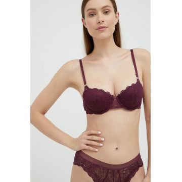 Dkny sutien culoarea violet, dantela, neted