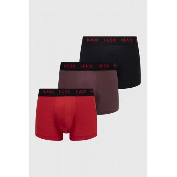 HUGO boxeri (3-pack) bărbați, culoarea roșu 50469766