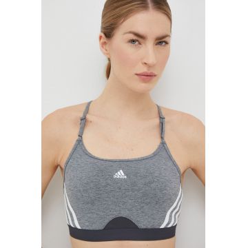 Adidas Performance sutien sport Aeroreact culoarea gri