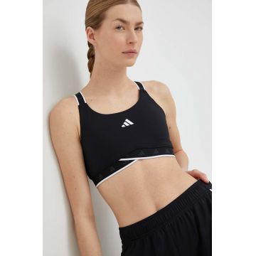 Adidas Performance sutien sport Powerimpact culoarea negru