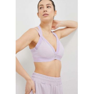 Fila sutien sport Revel culoarea violet, neted