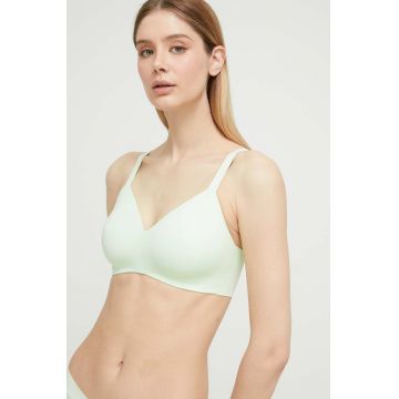 Dkny sutien culoarea verde, neted