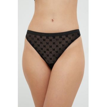 Karl Lagerfeld tanga culoarea negru, transparent