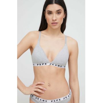 Pepe Jeans sutien culoarea gri, melanj