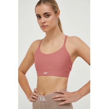 Reebok sutien yoga culoarea portocaliu, neted