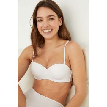 women'secret sutien ELEGANT culoarea alb, neted