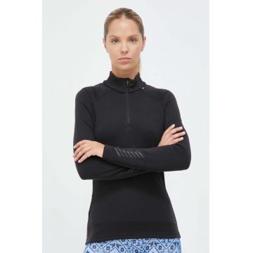 Helly Hansen longsleeve funcțional Lifa Merino Midweight culoarea negru