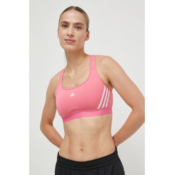 adidas Performance sutien sport Powerreact culoarea roz