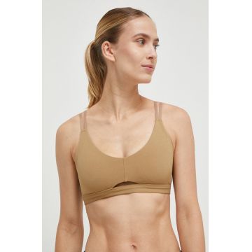 adidas Performance sutien yoga culoarea bej, neted