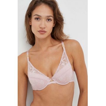 Chantelle sutien culoarea roz, dantela, neted