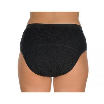 Chilot dama menstruali/incontinenta nivel 2/5, Suprima, Bumbac, Negru, Mar S