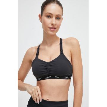 Reebok sutien sport pentru alăptare MATERNITY culoarea negru, neted