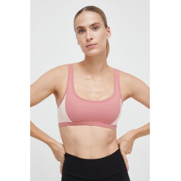 Roxy sutien sport Heart Into It Colorblock culoarea roz, modelator