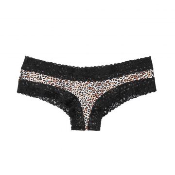 Stretch cotton lace-waist cheeky panty s