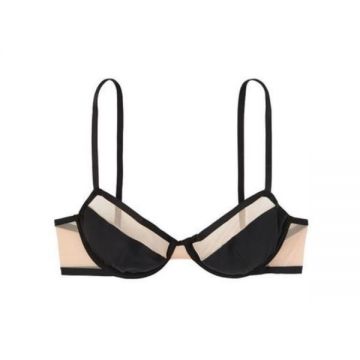 Sutien Victoria's Secret, Unlined Mesh Demi Bra, Negru , 32C (70C)