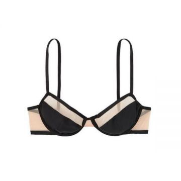 Sutien Victoria's Secret, Unlined Mesh Demi Bra, Negru , 32D (70D)