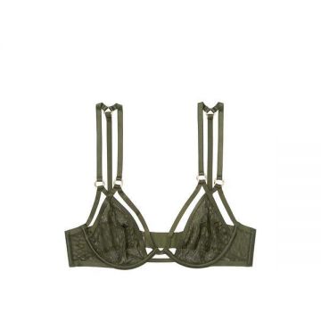 Sutien Victoria's Secret, Unlined Strappy Plunge Bra , Verde, 32D (70D)