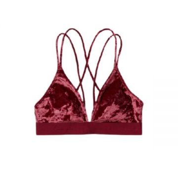 Sutien Victoria's Secret, Velvet Triangle Bralette, Rosu, M INTL