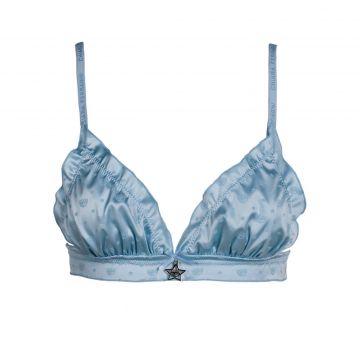 All Over Eye Star Stretch Satin Triangle Azzurro L