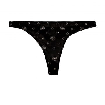 All over glitter eye star tulle thong fantasia argento l