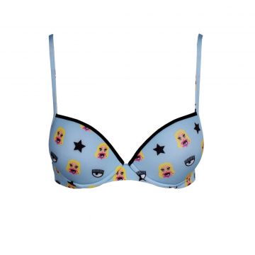 All Over Mascotte Microfiber Push-up Fantasia Azzurro XS