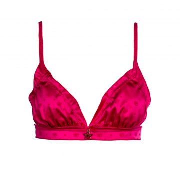 All over star stretch satin triangle fuxia l