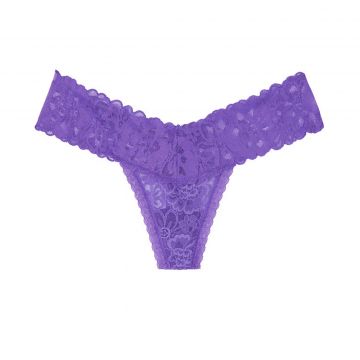 Floral lace thong panty l