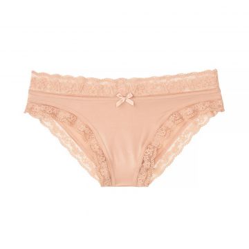 Lace-trim cheekini panty l