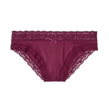 Lace-trim cheekini panty xs