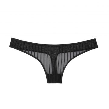 No-show sheer mesh thong panty l