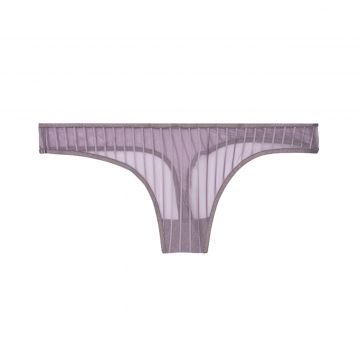 No-show sheer mesh thong panty m