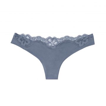 Satin & lace thong panty l