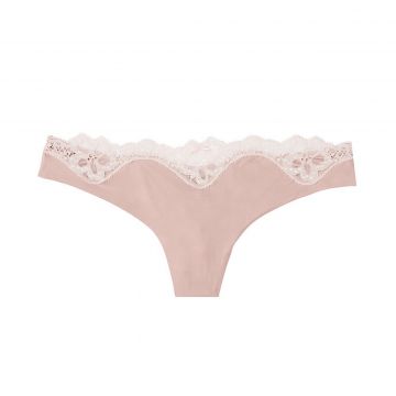 Satin & lace thong panty xs