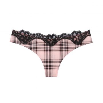 Satin & lace thong panty xs