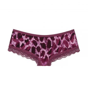 Sequin leopard cheeky panty l