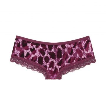 Sequin leopard cheeky panty m