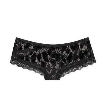 Sequin leopard cheeky panty xs