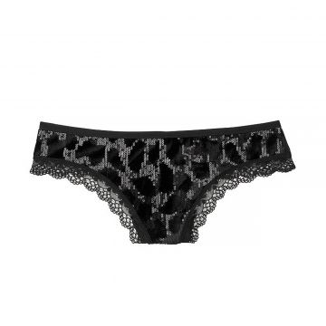 Sequin leopard thong panty l