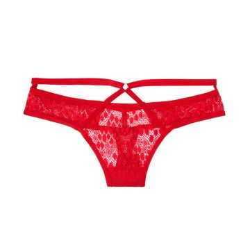 Snake lace caged thong panty s