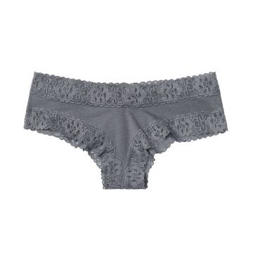 Stretch cotton lace-waist cheeky panty m