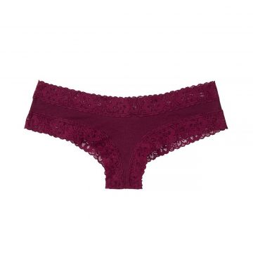 Stretch cotton lace-waist cheeky panty s