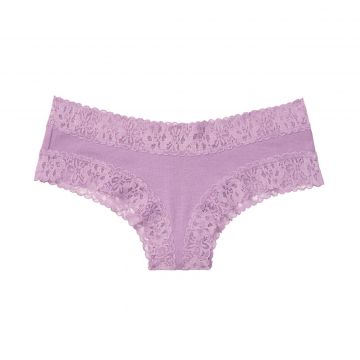 Stretch cotton lace-waist cheeky panty s