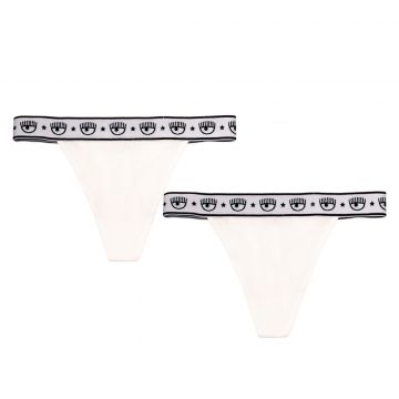 Stretch jersey thong bipack bianco xs