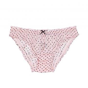 Flocked dot ruffled mesh cheekini panty xs