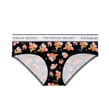 Floral Hiphugger Panty with Logo L