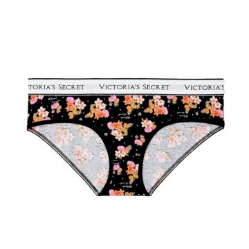 Floral hiphugger panty with logo s