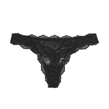 Floral lace thong panty l